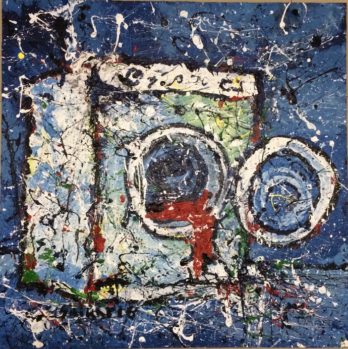 690x692 Washing Machine By Artist Saikat Chakraborty Impressionism - Washing Machine Painting
