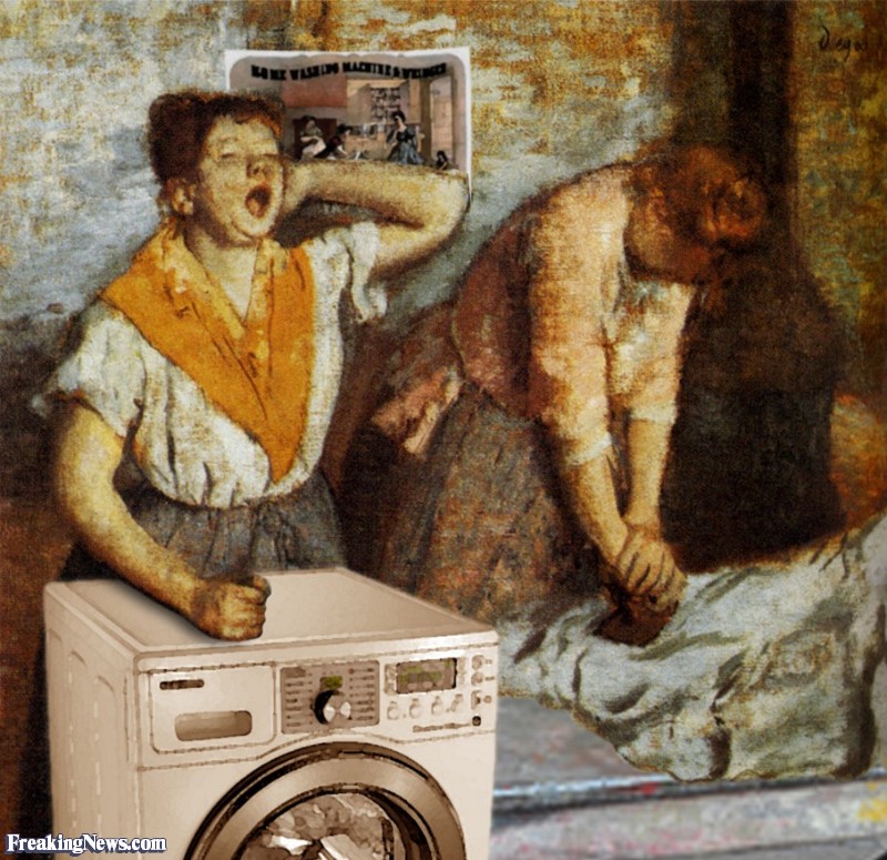 800x775 Women By A New Washing Machine In Degas Painting Pictures - Washing Machine Painting