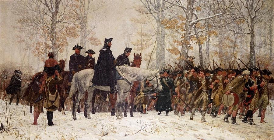900x462 George Washington Watching Troops On March To Valley Forge - Washington At Valley Forge Painting