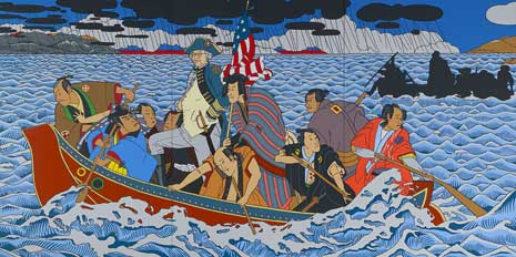 465x232 Roger Shimomura's Shimomura Crossing The Delaware National - Washington Crossing The Delaware River Painting