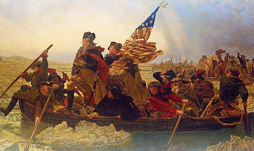 504x300 Sunrise - Washington Crossing The Delaware River Painting