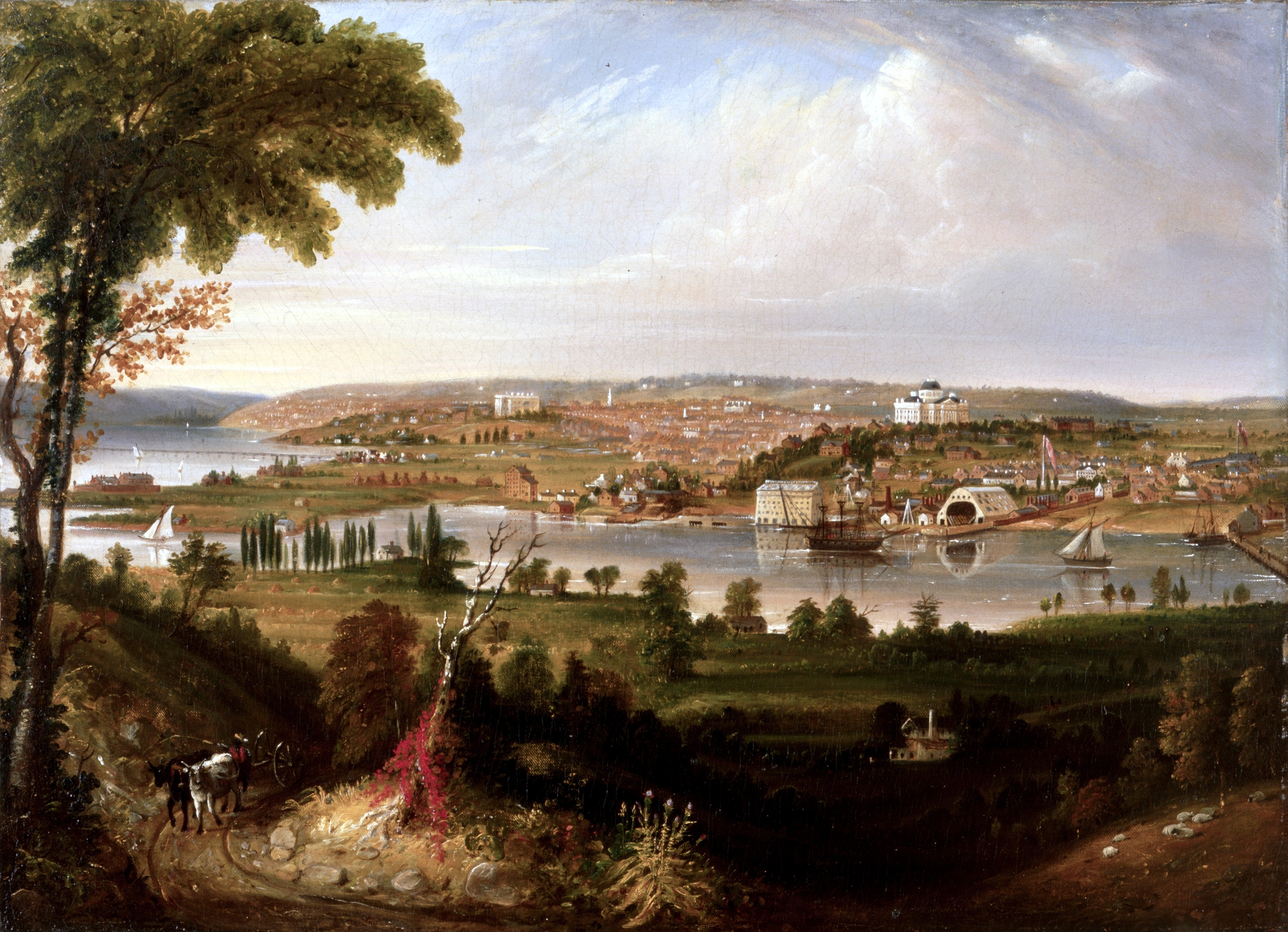 3000x2170 Filecity Of Washington From Beyond The Navy Yard By George Cooke - Washington Dc Painting