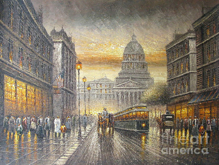 700x526 Washington Dc Capitol Cityscape Oil Painting Swpr11 Painting By Mark - Washington Dc Painting