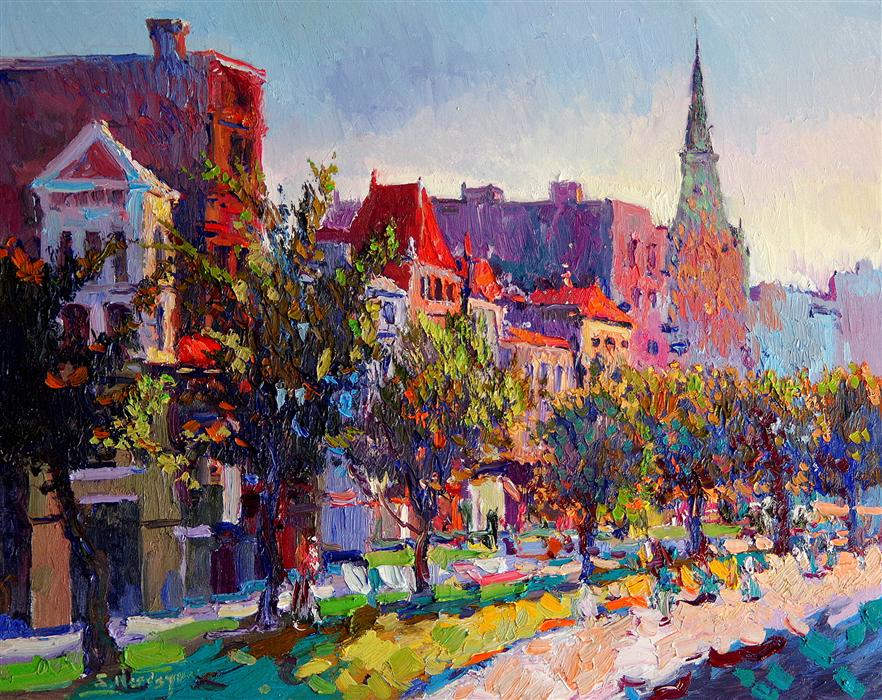 882x700 14th Street Washington, Dc (Early Evening) Suren Nersisyan - Washington Dc Painting