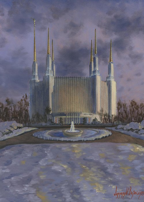 500x700 Washington Dc Temple Greeting Card For Sale By Jeff Brimley - Washington Dc Temple Painting