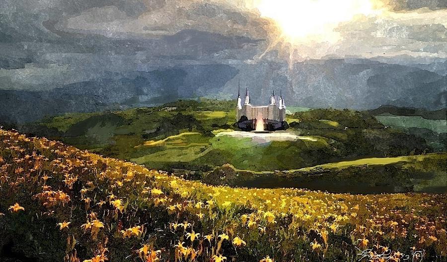 900x528 Washington Dc Temple Painting By Lynda Lunt - Washington Dc Temple Painting