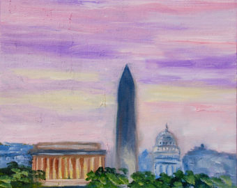 340x270 Washington Monument Painting Wall Art Home Amp Office Decor - Washington Monument Painting