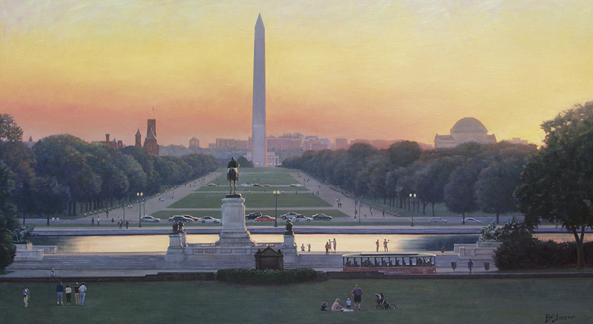 866x473 Cityscapes Bradley Stevens - Washington Monument Painting