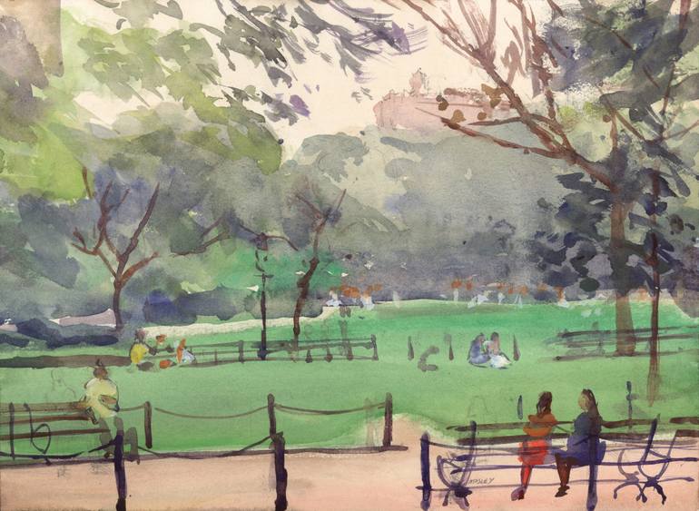 770x563 Saatchi Art Washington Square Park, Late Afternoon In July - Washington Square Park Painting