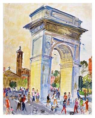 316x389 Washington Square Arch Washington Square Park New York City Prints - Washington Square Park Painting