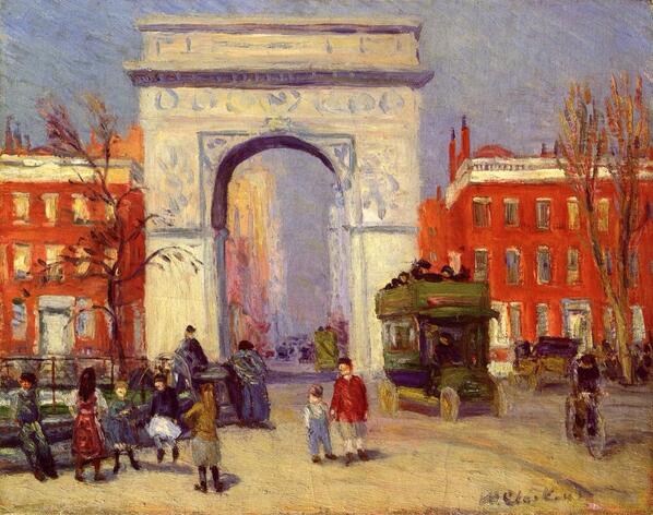 598x472 Washington Square Park 1908 Painting By William Glackens Amp Blog - Washington Square Park Painting