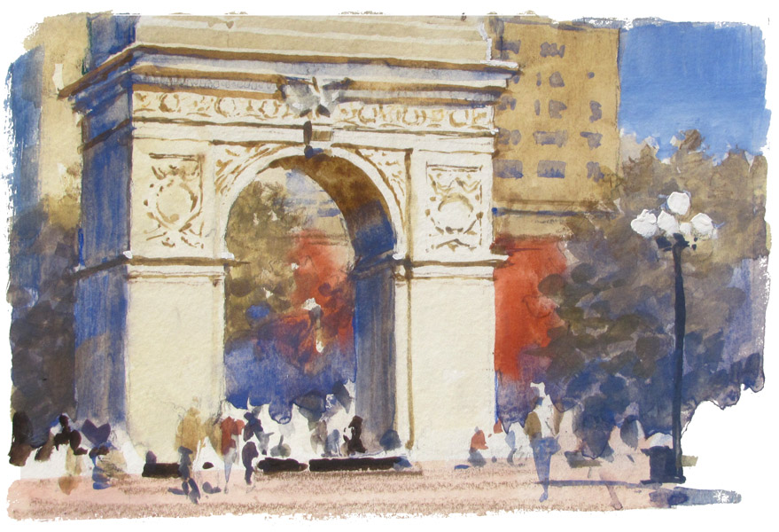 879x600 Gurney Journey Washington Square Arch - Washington Square Park Painting