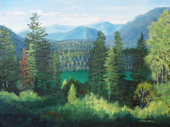 684x513 Alder Lake - Washington State Painting