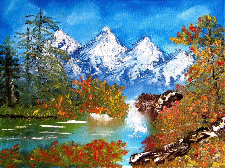 900x674 Washington State Cascade Mountains Painting By Margaret G Calenda - Washington State Painting
