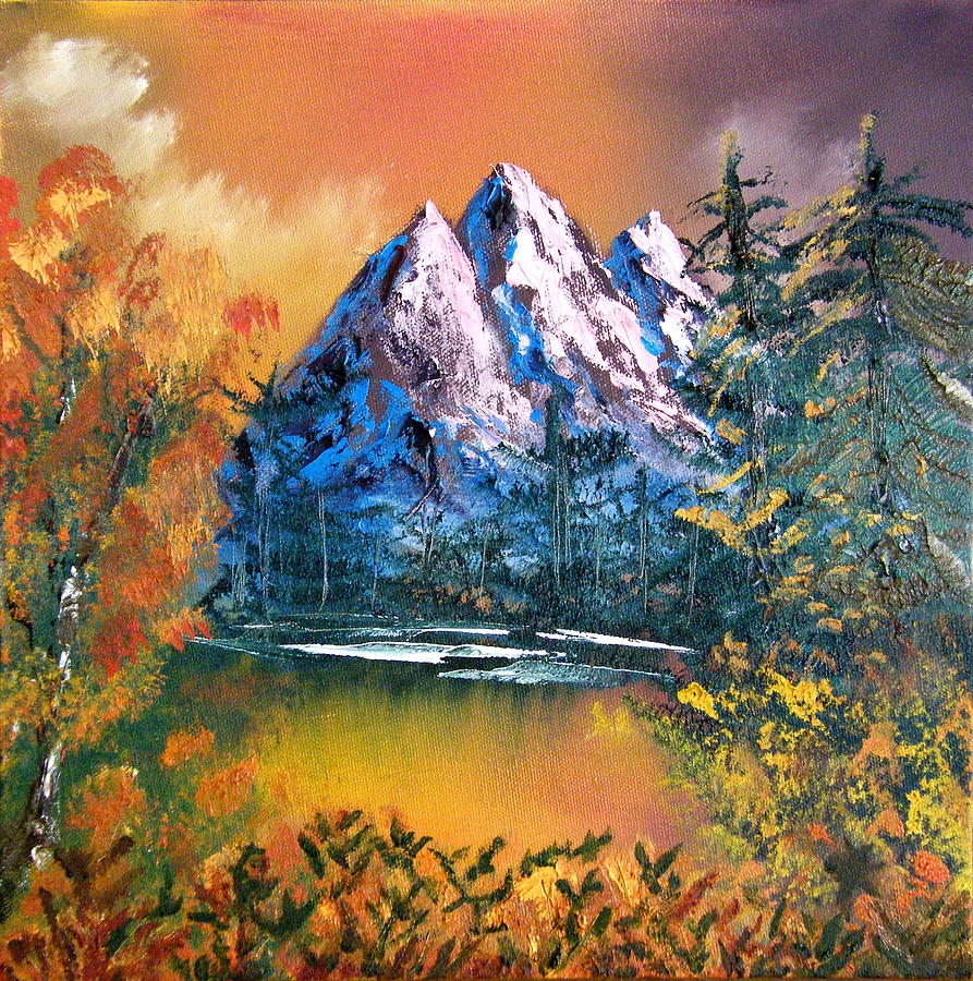 893x900 Cascade Lake Washington State Painting By Margaret G Calenda - Washington State Painting