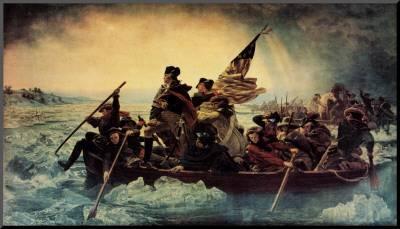 400x229 Washington Crossing The Delaware, C.1851 Mounted Print By Emanuel - Washingtons Crossing Painting