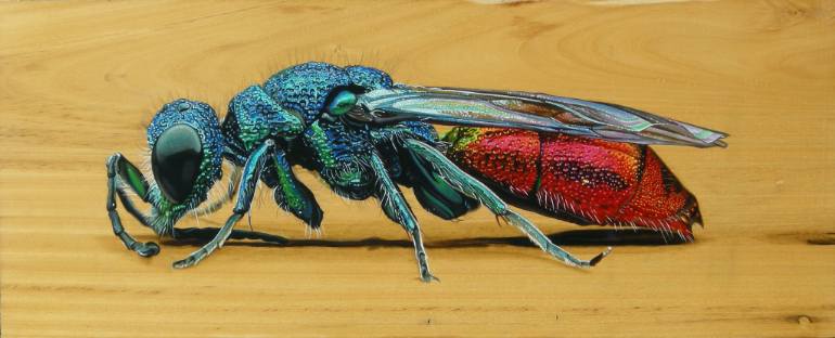 770x312 Saatchi Art Ruby Tailed Wasp Painting By Matteo Germano - Wasp Painting