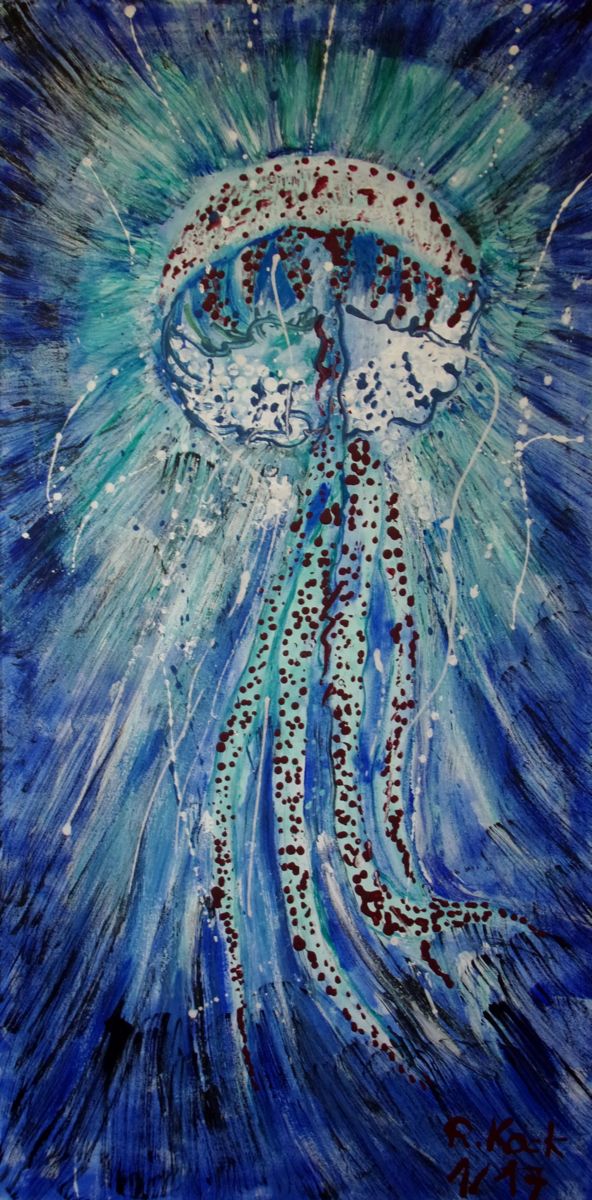 592x1200 Sea Wasp (Renate Kock) - Wasp Painting