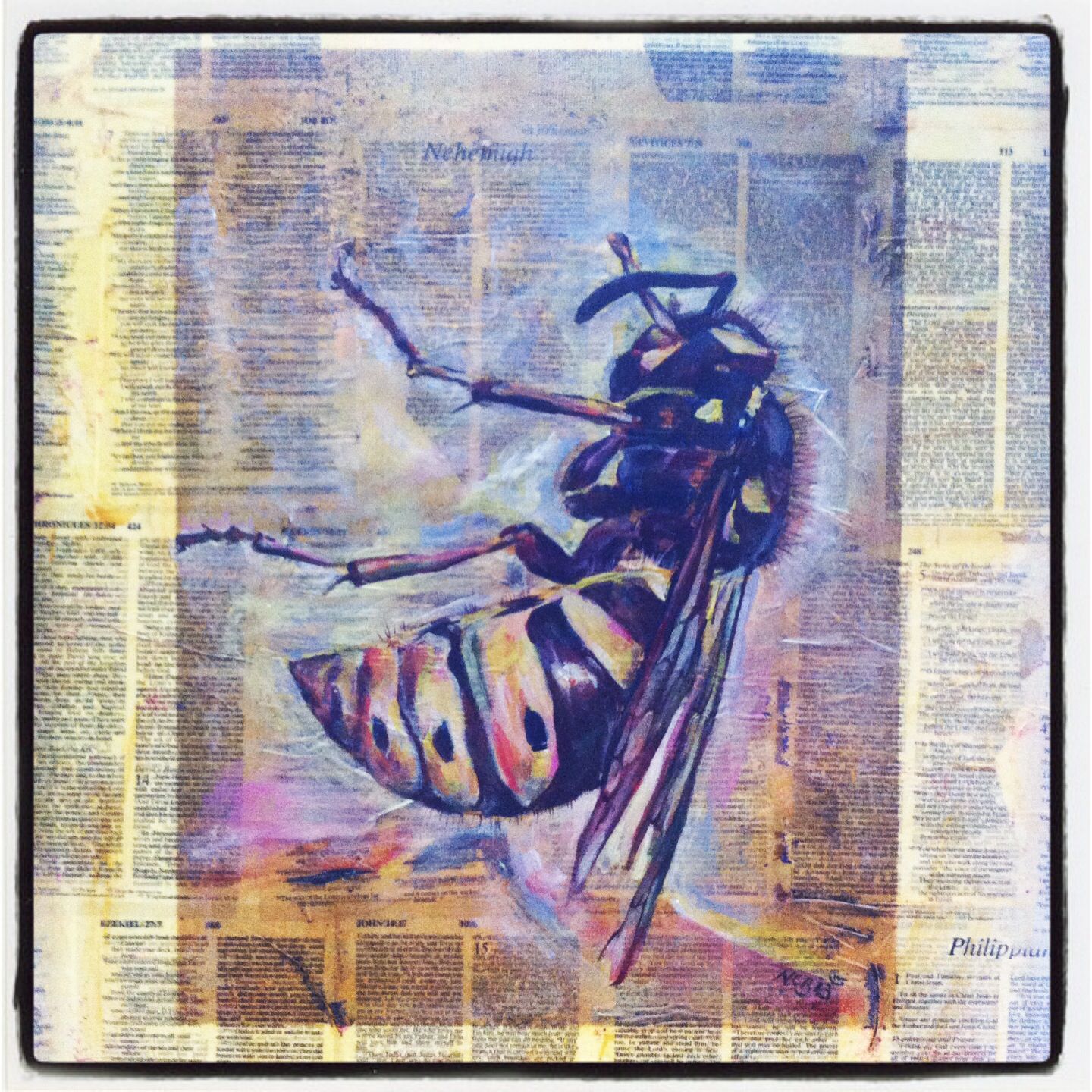 1440x1440 Wasp Acrylic On Canvas - Wasp Painting