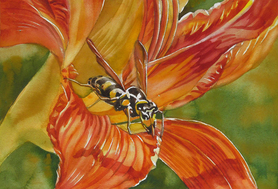 900x614 Wish You Wasp Here Painting By Alfred Ng - Wasp Painting