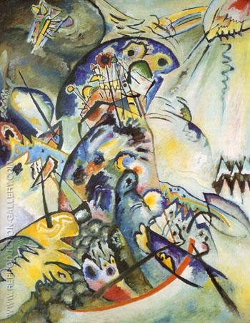 350x453 Blue Arch Ridge 1917 By Wassily Kandinsky - Wassily Kandinsky Blue Painting