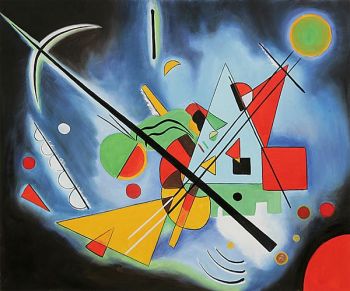 350x291 Blue Paintin By Wassily Kandinsky Oil Paintings For Sale Hand - Wassily Kandinsky Blue Painting