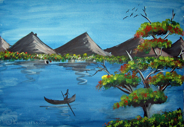 640x444 How To Paint A Simple Scenery Using Water Colour - Watar Colour Painting