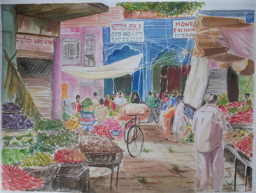 900x676 Colors Of Everyday Life Painting By Ambbali Dutta - Watar Colour Painting
