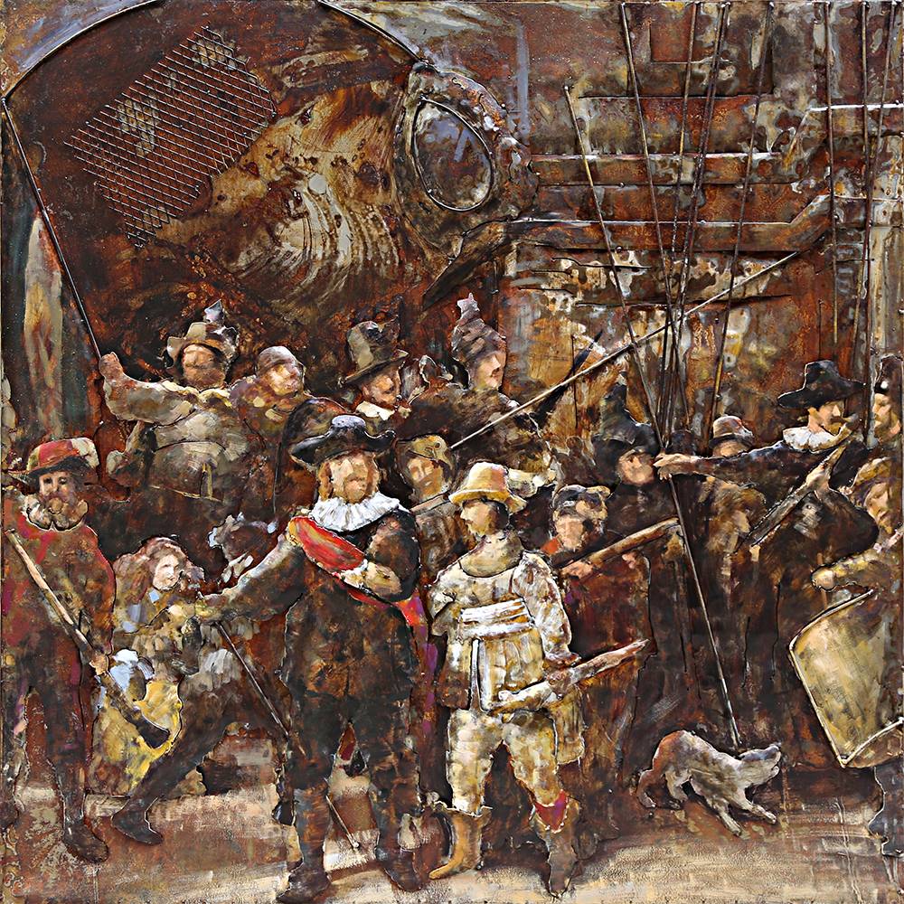 1000x1000 3d Painting The Night Watch Iron 100x100cm - Watch Painting