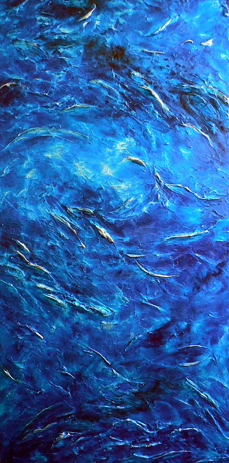 447x900 H20 Contemporary Abstract Water Painting Painting By Holly Anderson - Water Abstract Painting