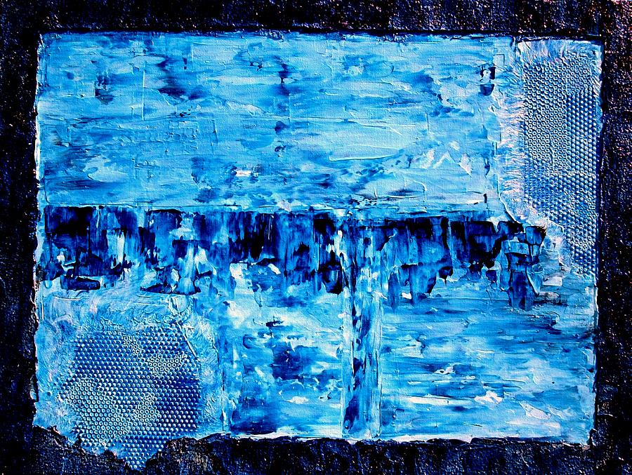 900x677 Modern Abstract Blue Water Painting Painting By Holly Anderson - Water Abstract Painting