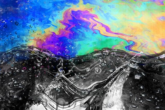550x367 Peanut Butter Amp Jelly Oil Meets Water Abstract Painting Posters - Water Abstract Painting