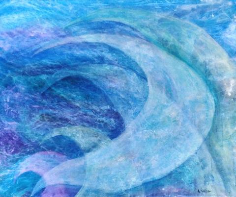 480x402 Abstract Painting And Plastic Wrap Background By Laura Wilson - Water Abstract Painting