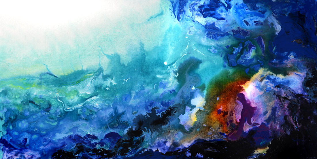 1100x552 The Reef Abstract Painting Abstract Paintings, Amazing - Water Abstract Painting
