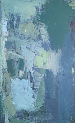 290x473 Down To The Water 48x30 Karri Allrich - Water Abstract Painting