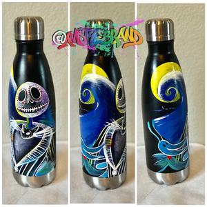 300x300 Nightmare Before Christmas Original Painting Water Bottle Art Am - Water Bottle Painting