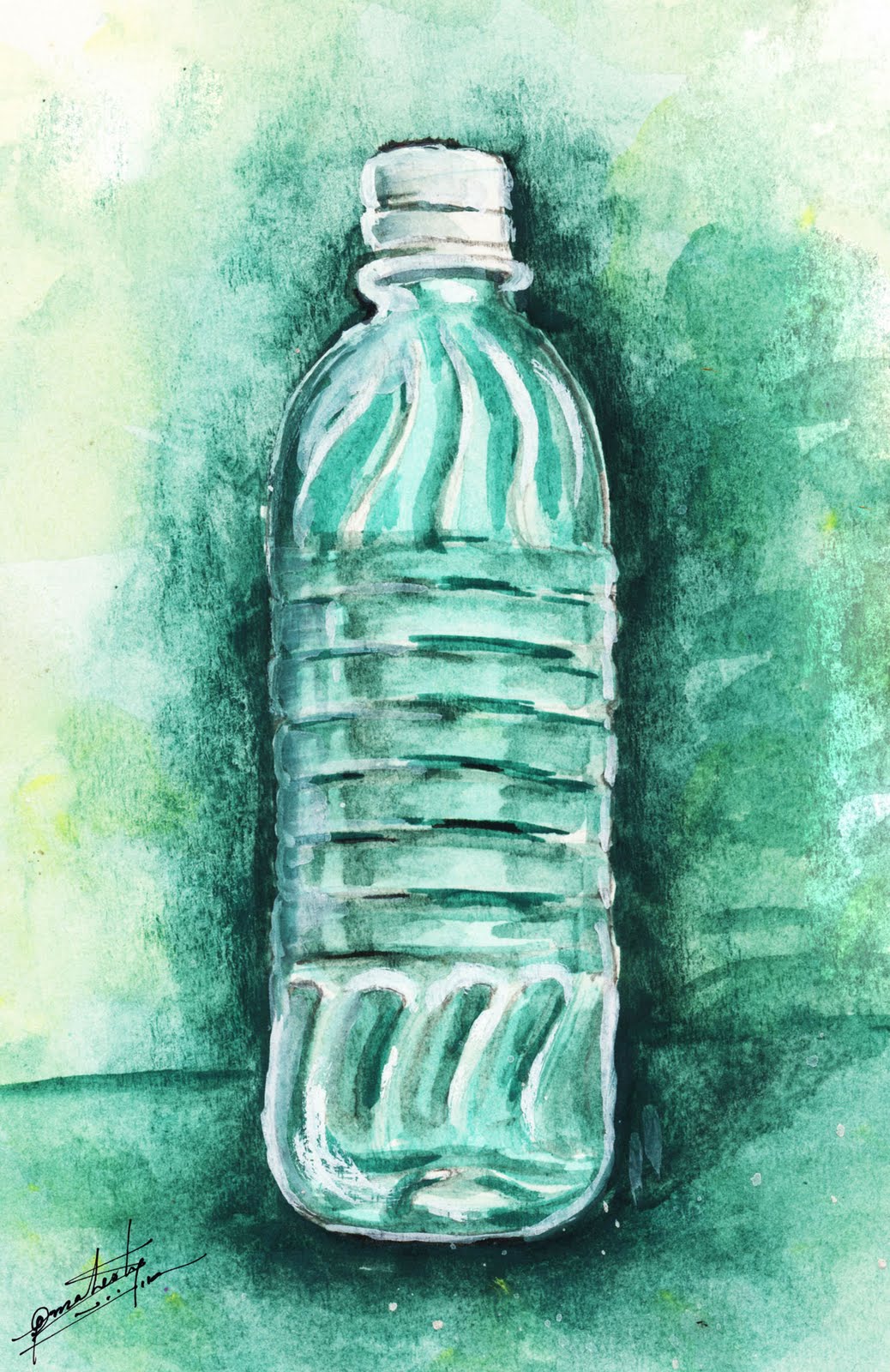 Water Bottle Painting at PaintingValley.com | Explore collection of ...