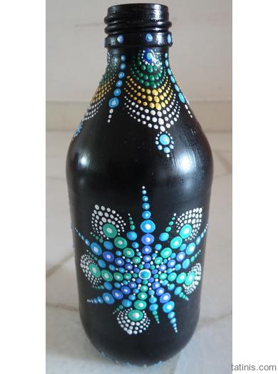 390x525 Hand Painted Glass Bottle - Water Bottle Painting