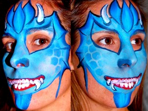 300x225 Water Dragon Face Paint Design Video Tutorial Face Paint Shop Online - Water Dragon Painting