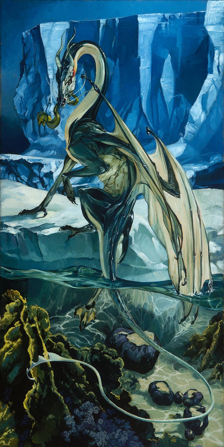 722x1440 Water Dragon By Heather Theurer - Water Dragon Painting