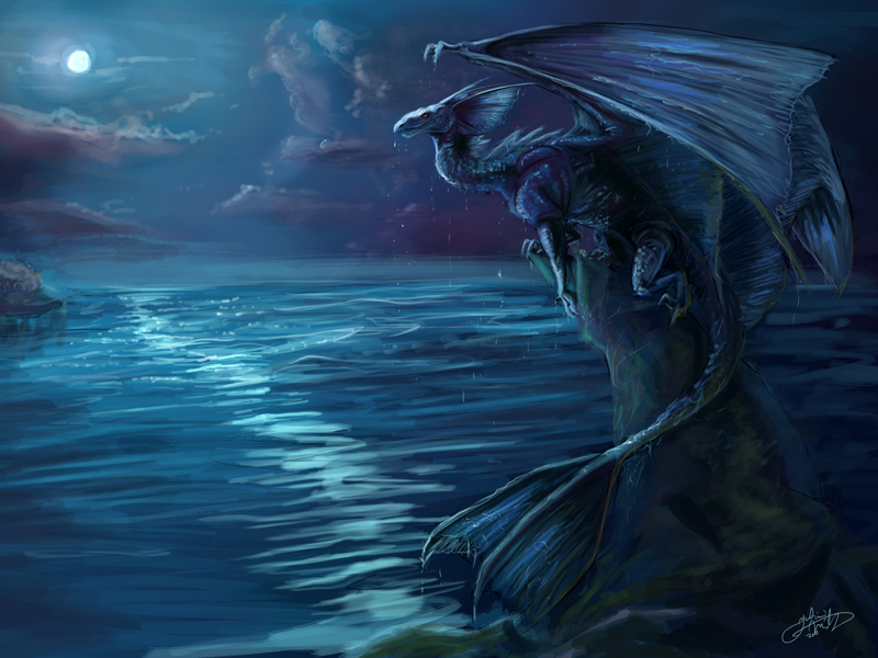 800x600 Water Dragon By Lumaris - Water Dragon Painting