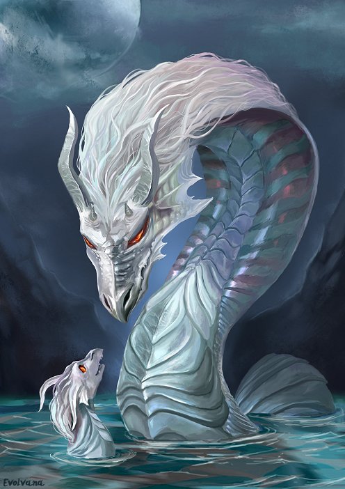 496x702 Water Dragon - Water Dragon Painting