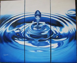 300x245 Modern Contemporary Oil Paintings On Canvas Blue Water Drop - Water Drop Painting