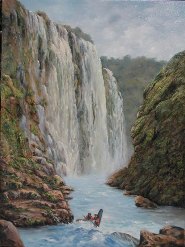 600x800 Painting Cascadas De Micos, Mexico, Landscape River Waterfalls - Water Falls Painting