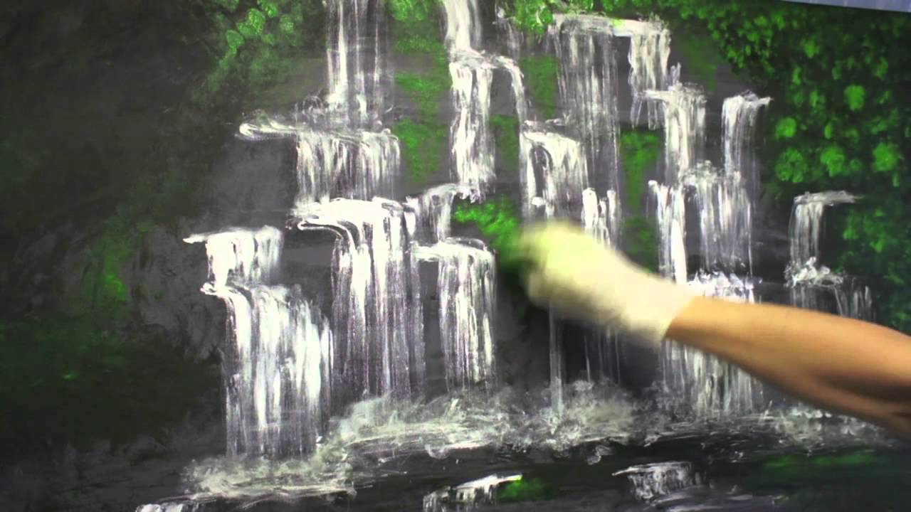 1280x720 Finger Painting Demo, Waterfall Painting, How To Paint, Waterfall - Water Falls Painting