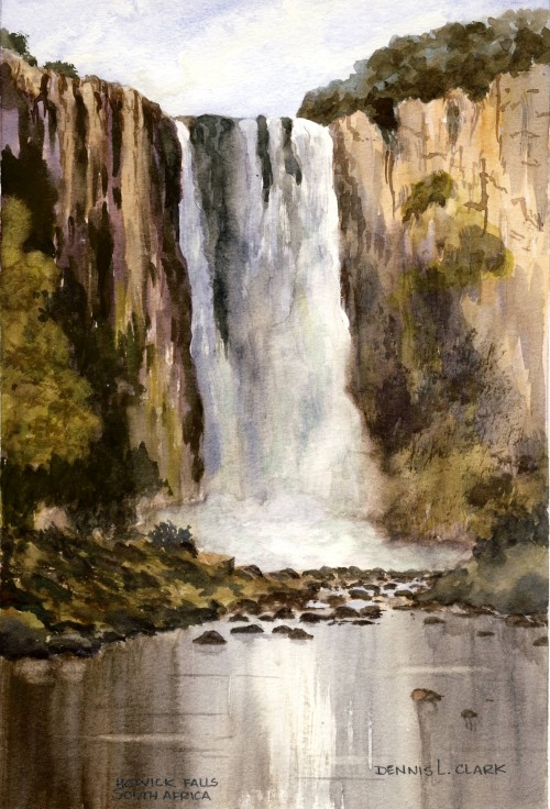 500x736 How To Paint Waterfalls In Watercolour - Water Falls Painting