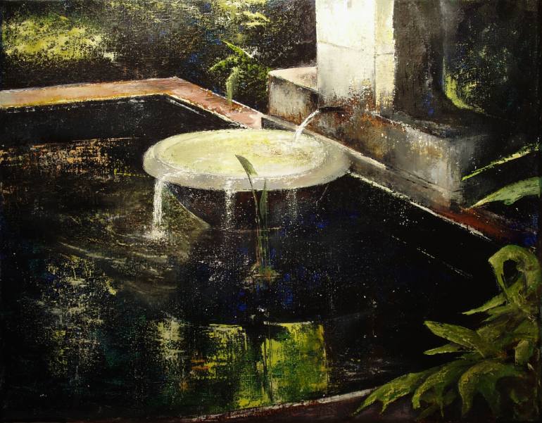 770x601 Saatchi Art Water Fountain House Painter Sorolla Madrid Painting - Water Fountain Painting
