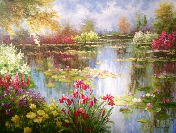 Water Garden Painting at PaintingValley.com | Explore collection of ...