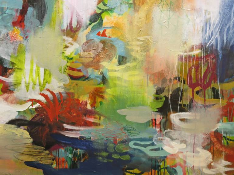 770x577 Saatchi Art Chrysalis No. 179 (Water Garden) Painting By Cat Tesla - Water Garden Painting