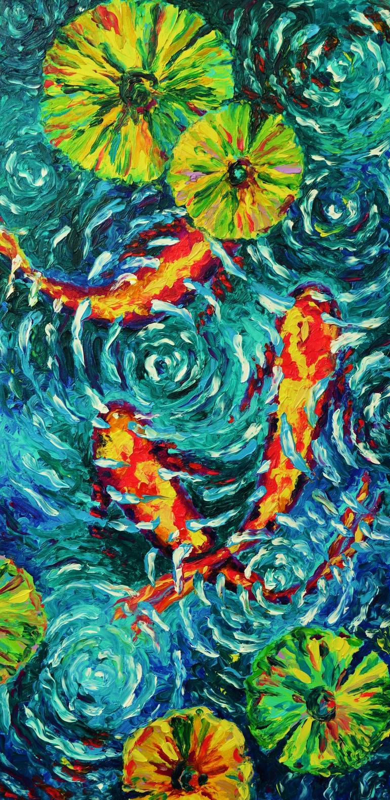 770x1577 Saatchi Art Water Garden Painting By Elizabeth Cox - Water Garden Painting